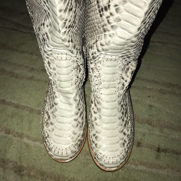 Python Leather High Boots - Picture 4 of 4